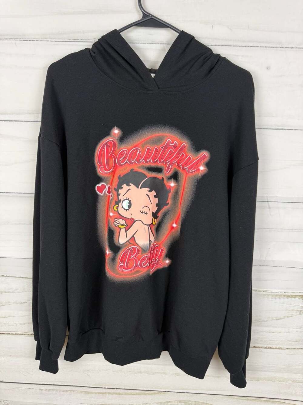 Fleischer Studios Betty Boop Beautiful Betty Black Hoodie Size S